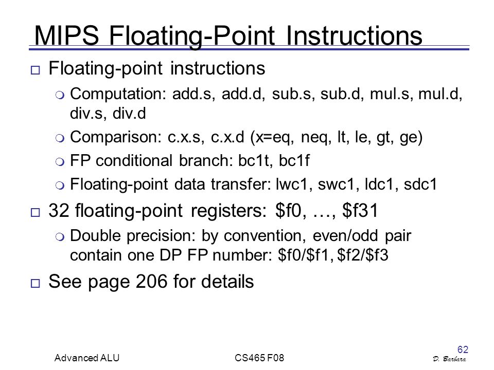 Floating point and lt